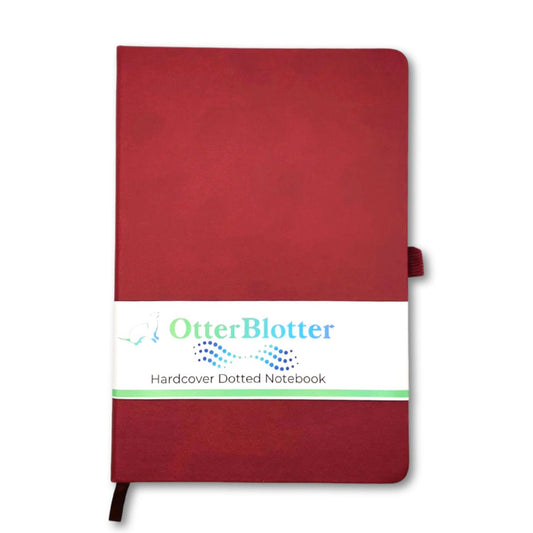 Otter Blotter - A5 Hardcover Journal - DOT GRID - Dark Red - Notegeist