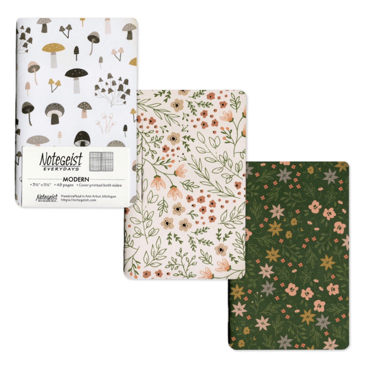 EVERYDAYS Modern – Mushrooms (Dot grid) - Notegeist Bindery