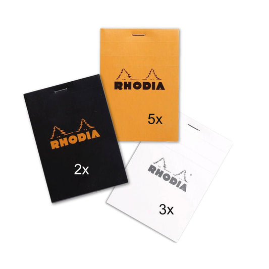CLOSEOUT - Rhodia #12 - Top-stapled A7 Notepads - Lot of 10 - Graph - Notegeist