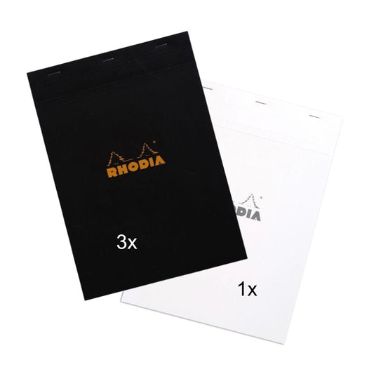 CLOSEOUT - Rhodia A4 TOP-staple Notebooks - Lot of 4 - Graph - Notegeist