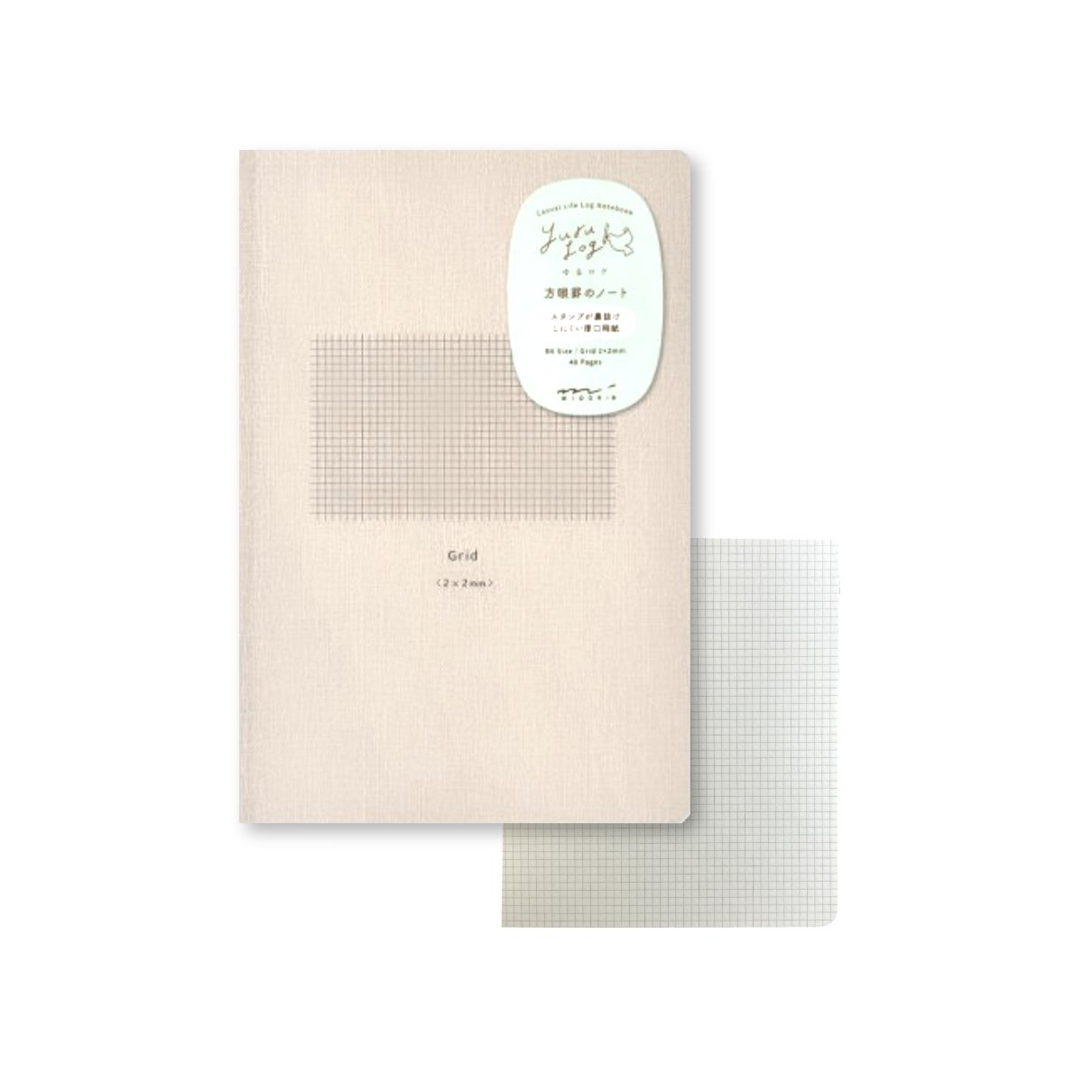 Midori - Yuru Log Casual Life Log Notebook - B6 Grid - Notegeist