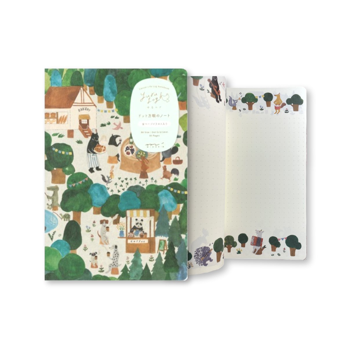 Midori - Yuru Log Casual Life Log Notebook - Forest Animals - Notegeist