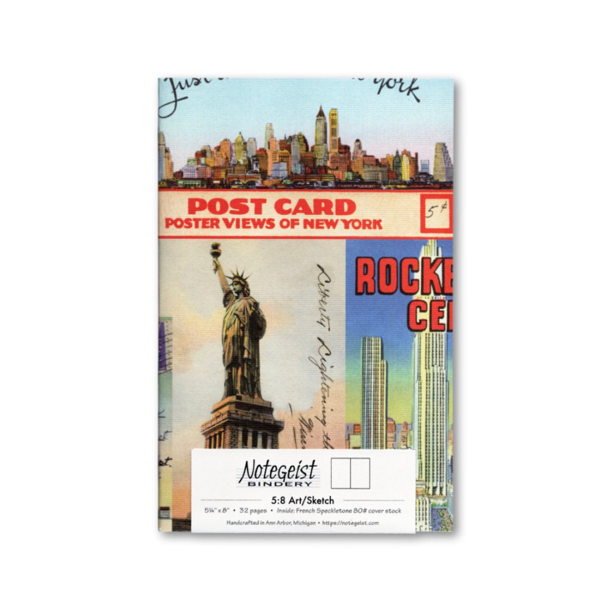 Notegeist 5:8 Journal - NYC Statue Liberty Art/Sketch - Notegeist