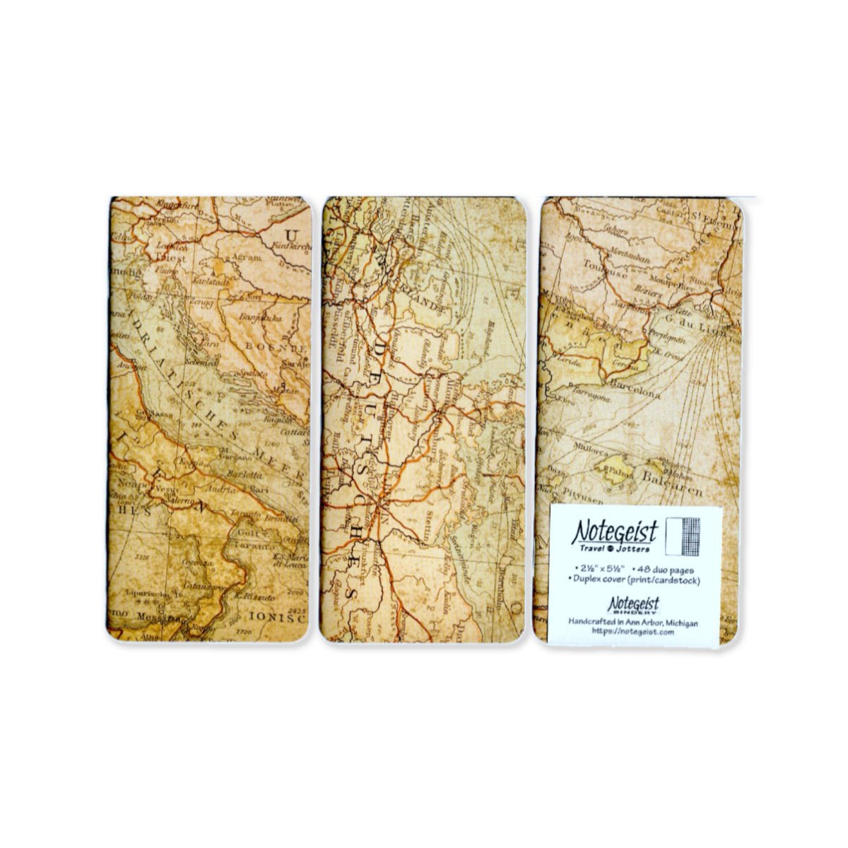 Notegeist Travel Jotters - Vintage Europe Map - Notegeist