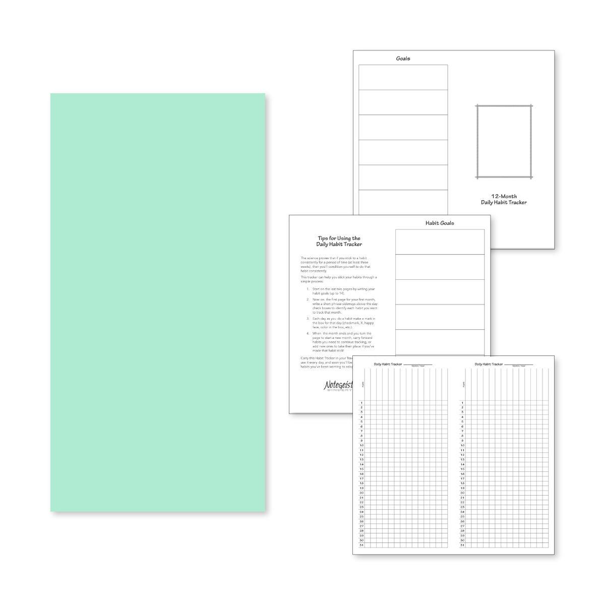 Notegeist Travellers Notebooks Refill - Goal Tracker - Notegeist