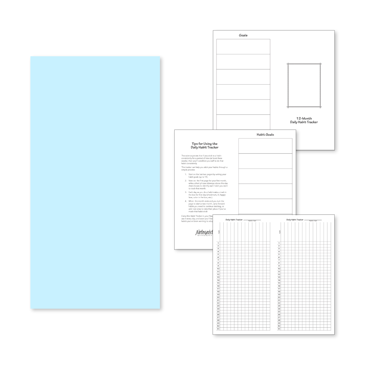 Notegeist Travellers Notebooks Refill - Goal Tracker - Notegeist