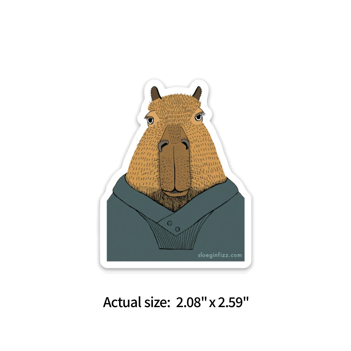 Sloe Gin Fizz Sticker - Big Bary the Capybara - Notegeist