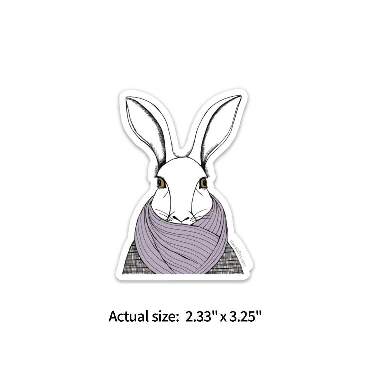 Sloe Gin Fizz Sticker - Bundled Up Bunny - Notegeist