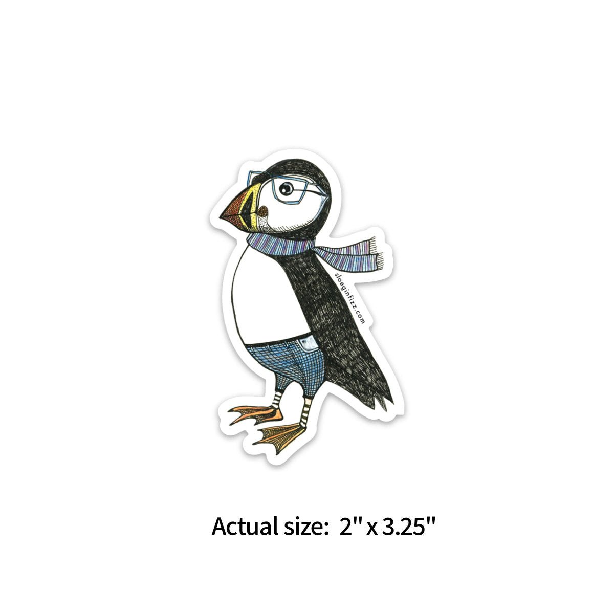 Sloe Gin Fizz Sticker - Dapper Puffin - Notegeist