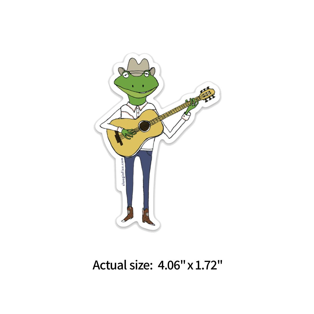 Sloe Gin Fizz Sticker - Frog With Guitar - Notegeist