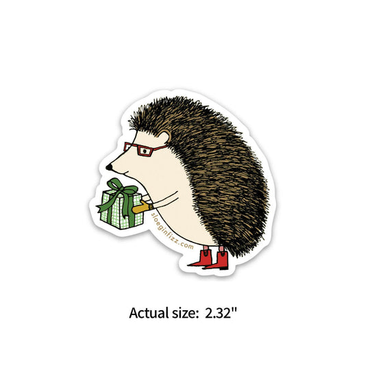 Sloe Gin Fizz Sticker - Holiday Hedgehog - Notegeist