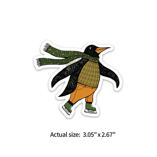 Sloe Gin Fizz Sticker - Penguin Ice Skating - Notegeist