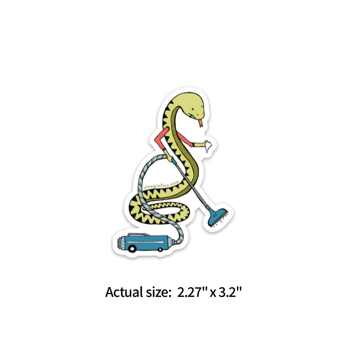 Sloe Gin Fizz Sticker - Snake Vacuuming - Notegeist