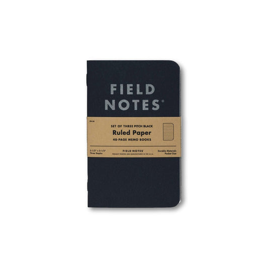 Field Notes - Pitch Black - Pocket Ruled - Notegeist