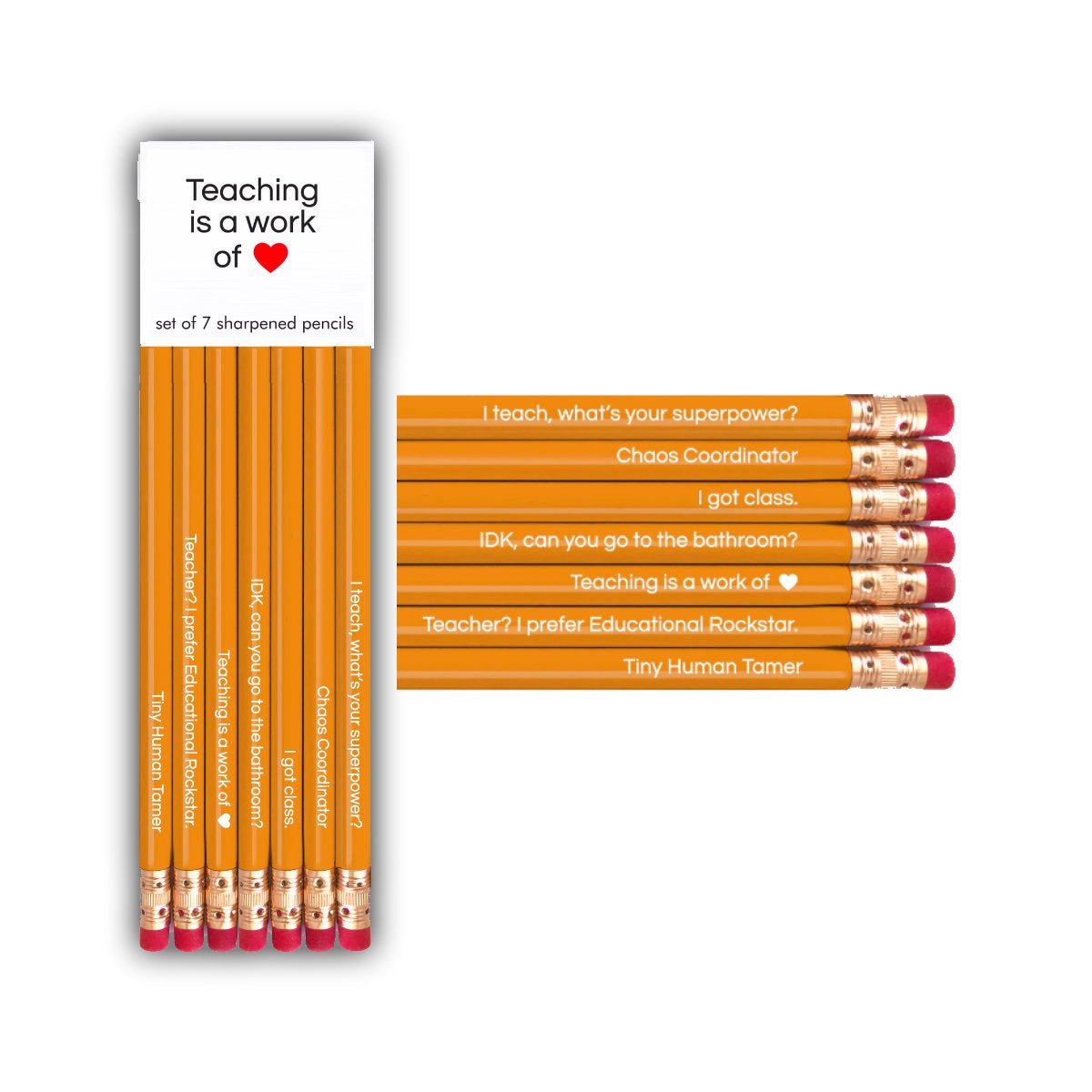 Quotable Pencil Pack - Teaching Is a Work of Heart - Notegeist