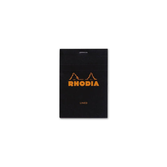 Rhodia #12 - Top-stapled A7 Notepads - Lined Black - Notegeist